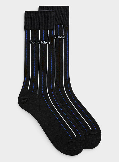 Minimalist-stripe dress socks