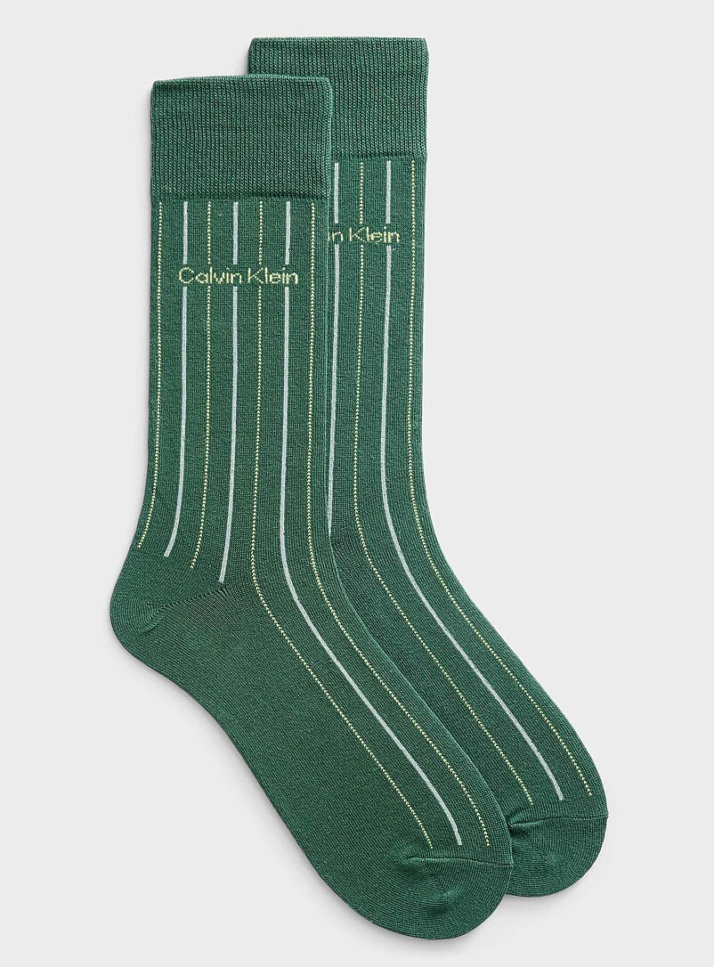 Calvin Klein Black Minimalist-stripe dress socks for men