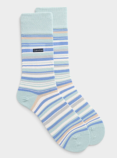 Soothing striped dress socks