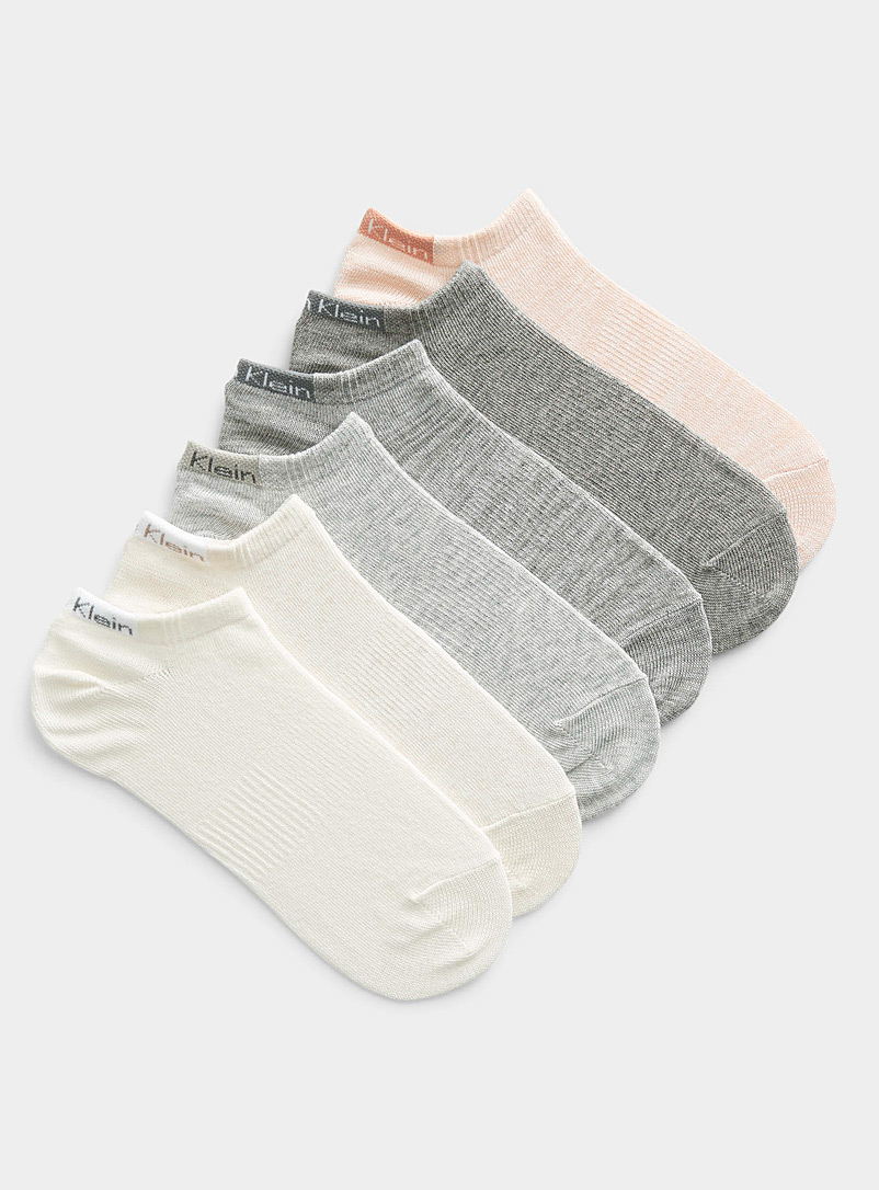 Calvin Klein Pink Logo heathered ped sock Set of 3 for women
