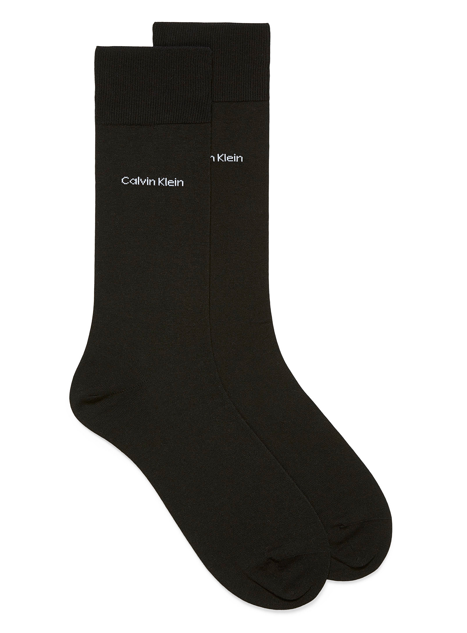 Calvin Klein Egyptian Cotton Heather Dress Socks In Black
