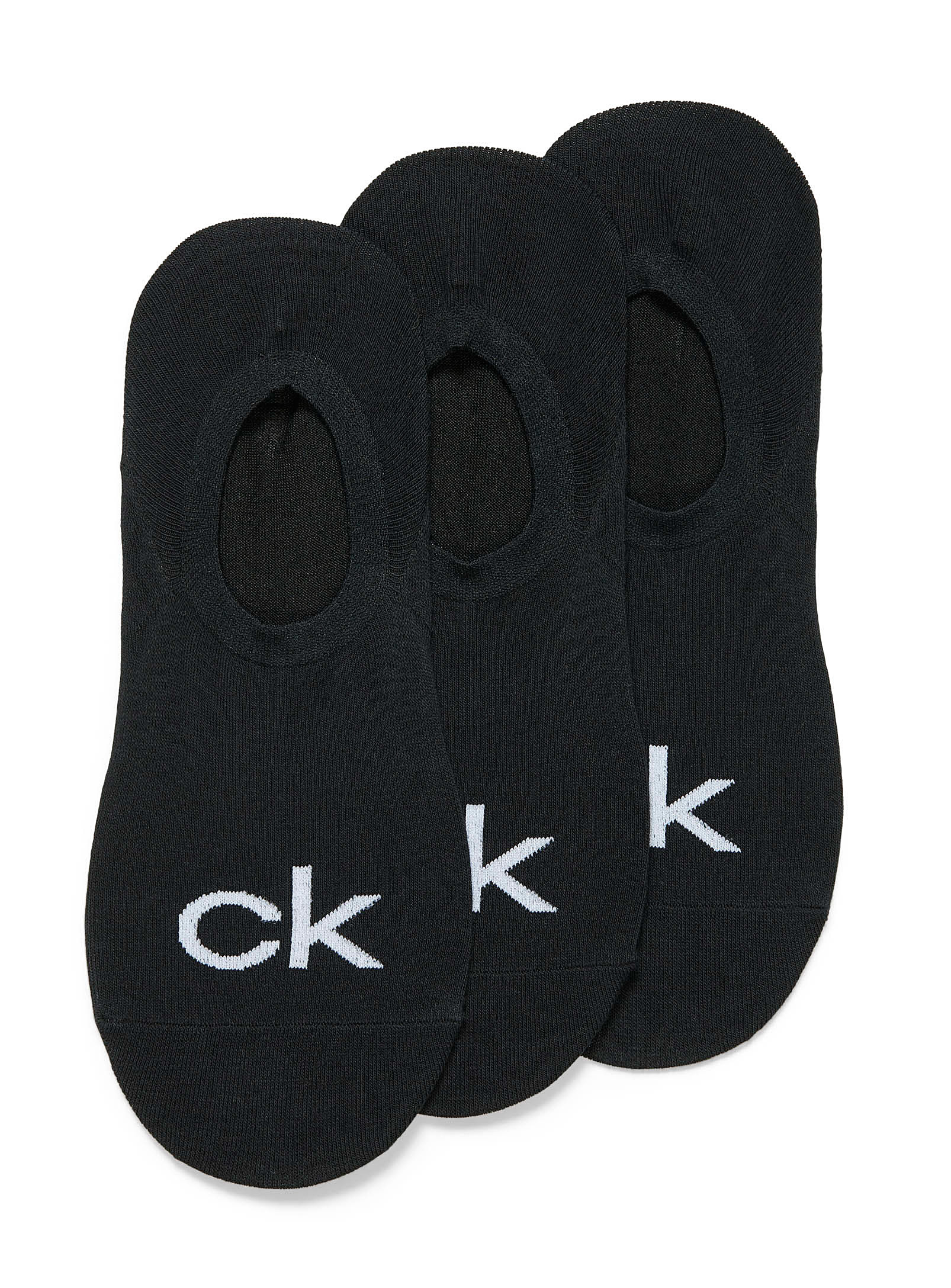 Calvin Klein Logo Ped Sock 3-pack In Black
