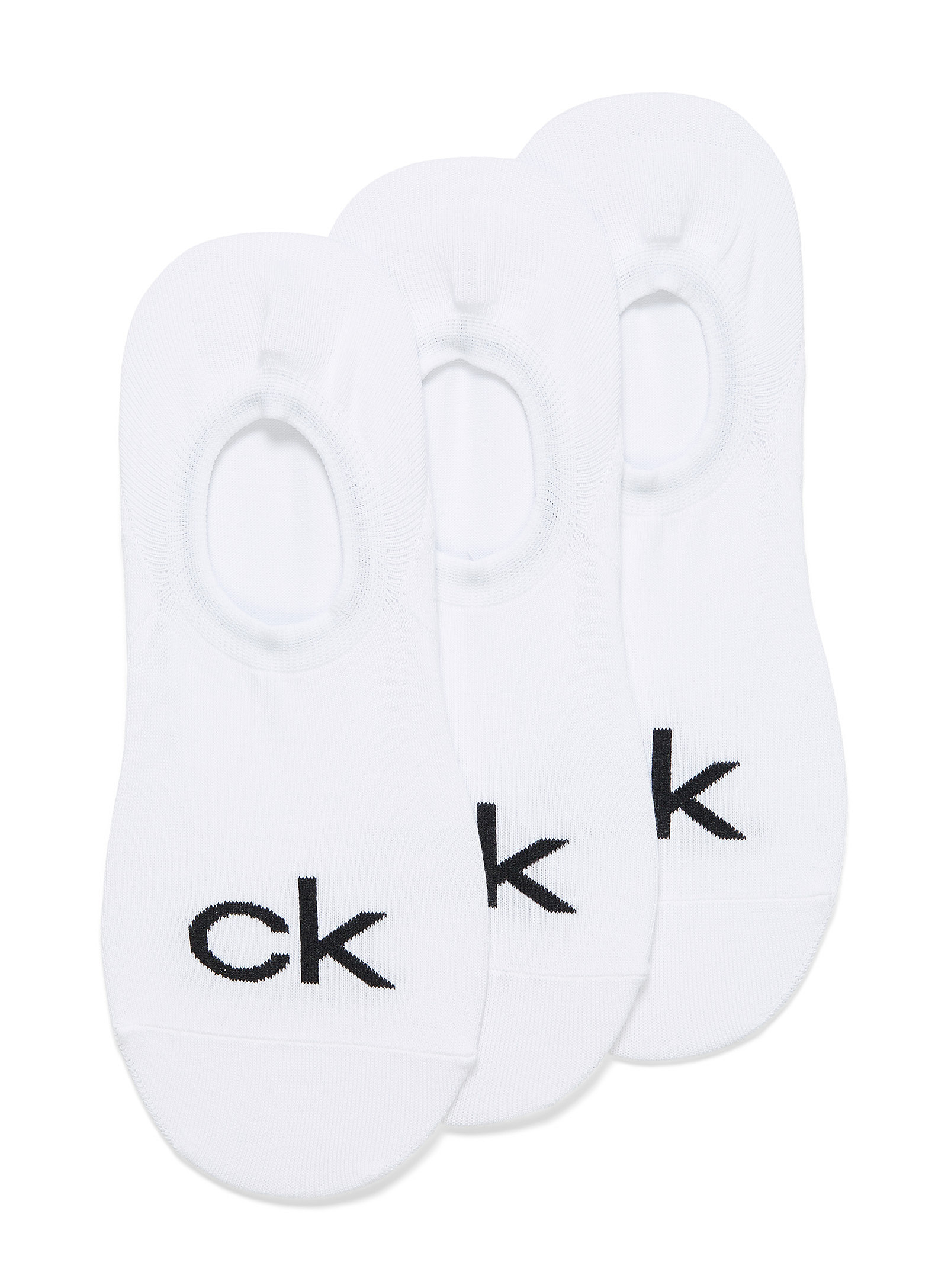 Calvin Klein Logo Ped Sock 3-pack In White