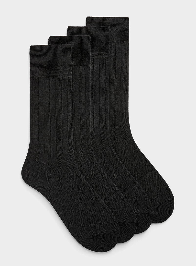 Neutral ribbed dress socks 4-pack product image (primary)