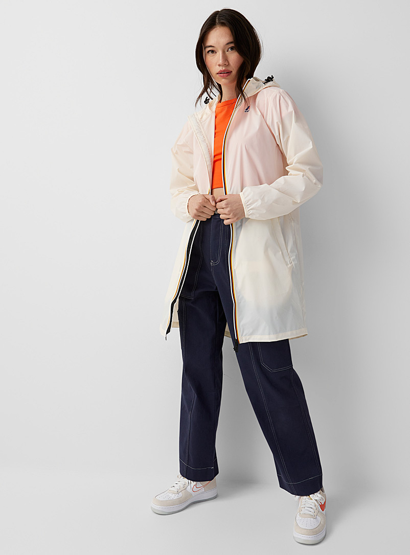 K-Way Ivory White Le Vrai Eiffel 3.0 packable raincoat for women