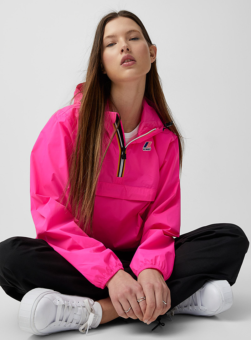 K-Way Pink Le Vrai Leon 3.0 anorak raincoat for women