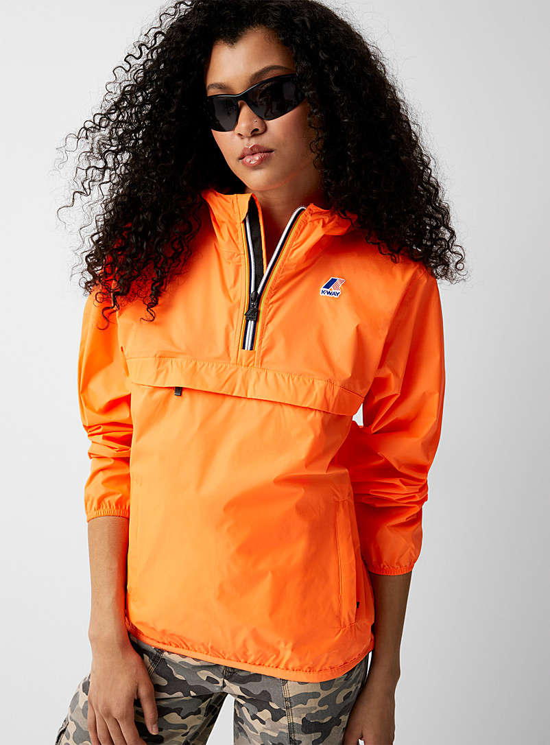 K-Way Orange Le Vrai Leon 3.0 raincoat for women