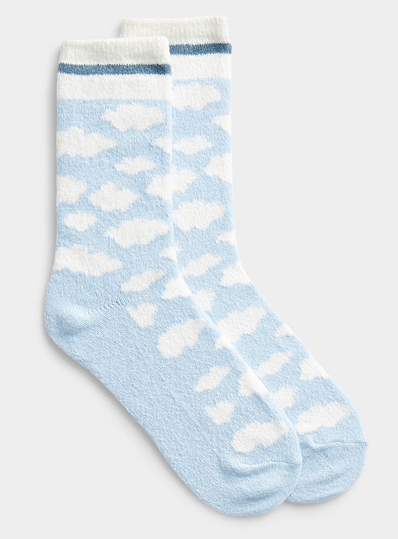 Simons Baby Blue Soft cloud fleece sock for women