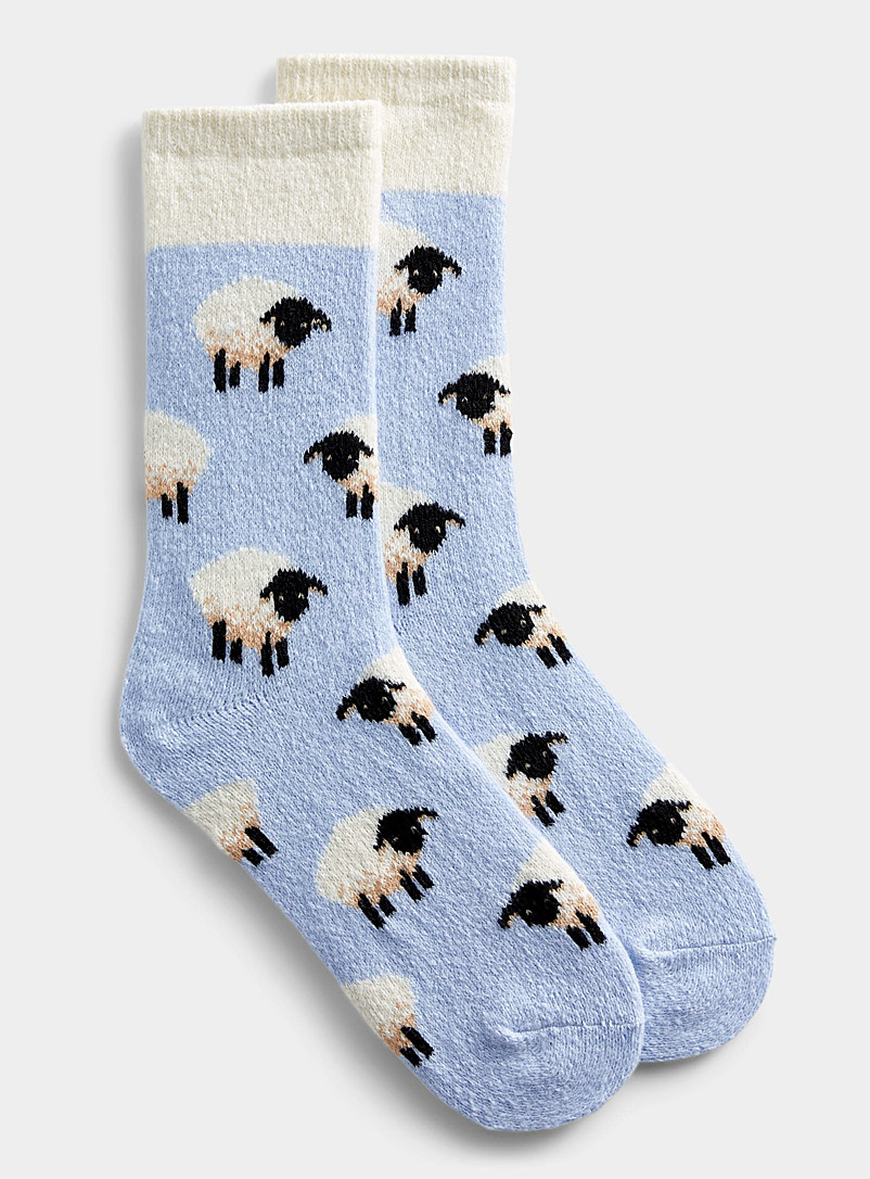 Simons Baby Blue Cute sheep sock for women