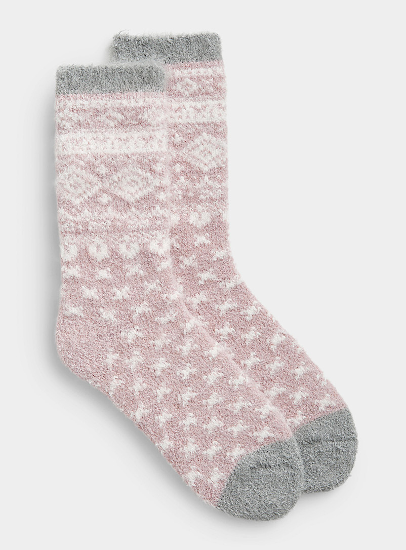 Simons Lilacs Geo fresco cozy sock for women
