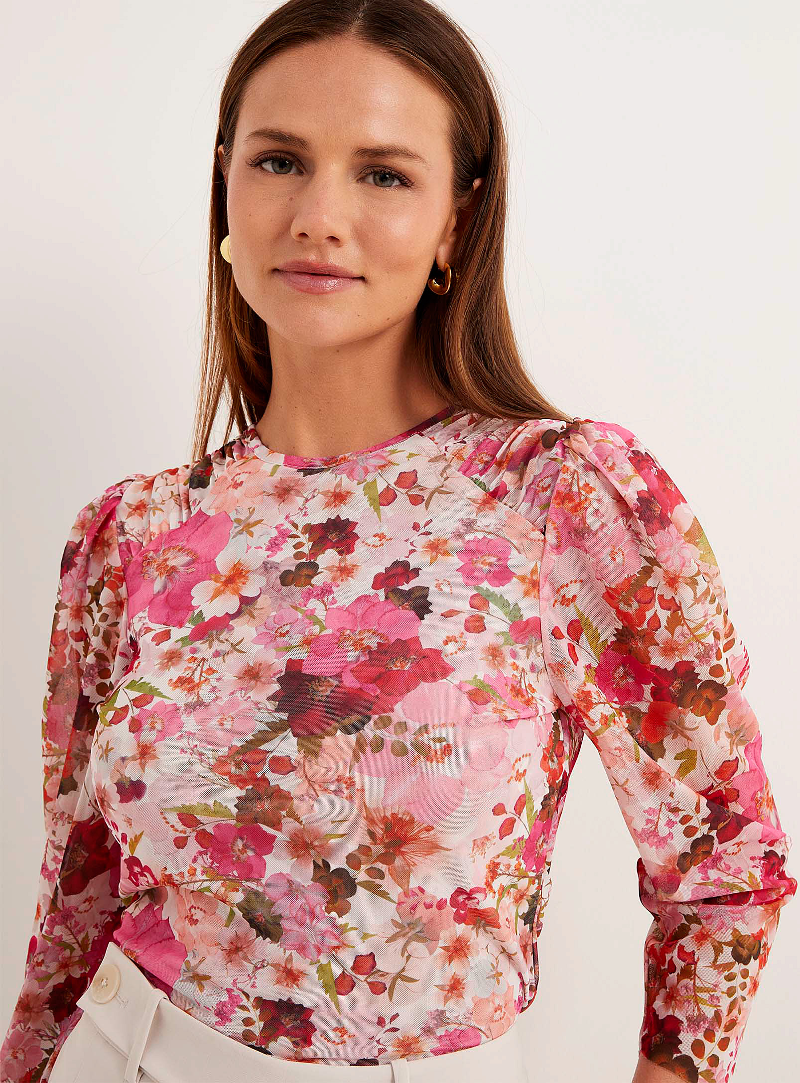 Ted Baker - Women's Pressed flowers ruched micromesh blouse