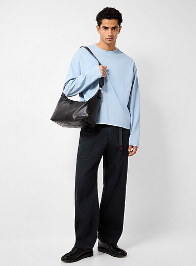 Belted-waist twill pant <b>Relaxed fit</b>