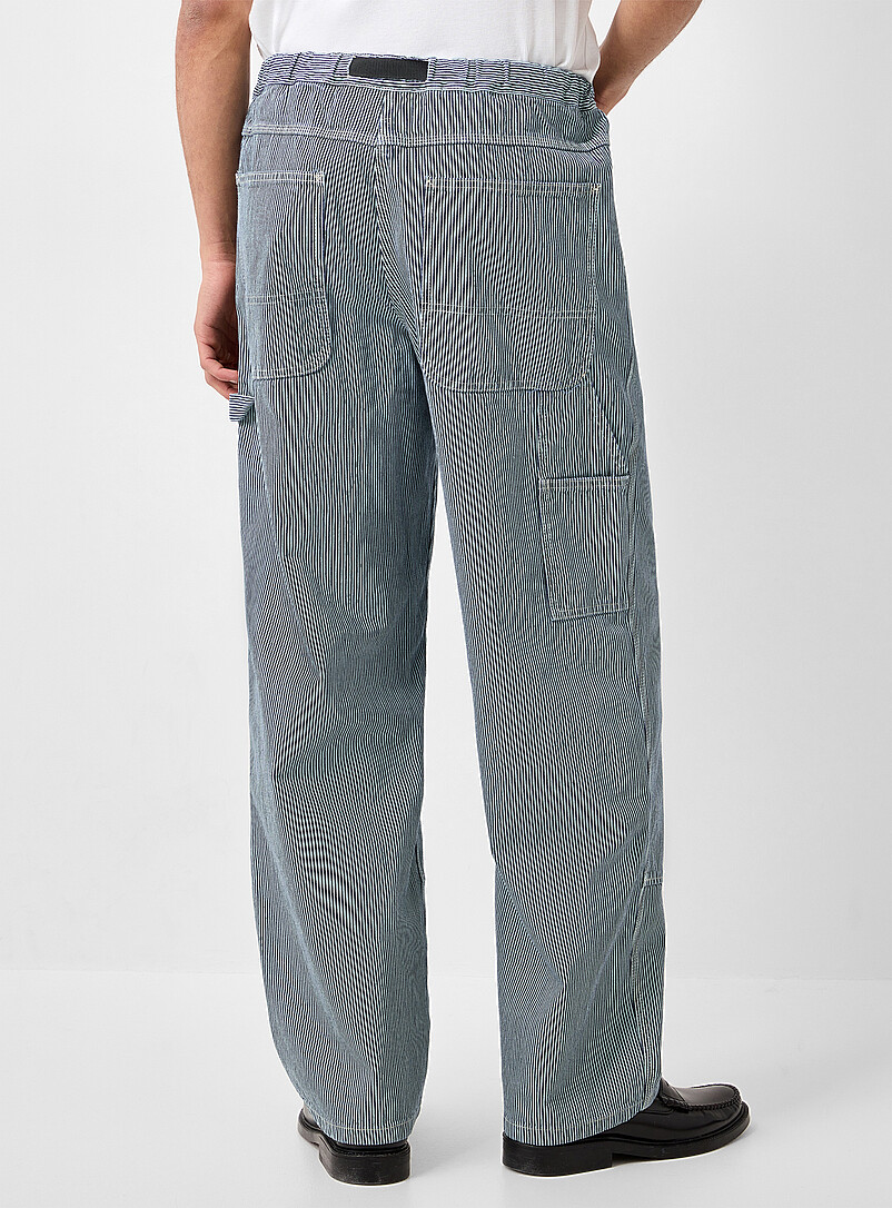 Gramicci: Le pantalon travailleur ray&eacute; <b>Coupe relaxe</b> Bleu marine - Bleu nuit pour homme