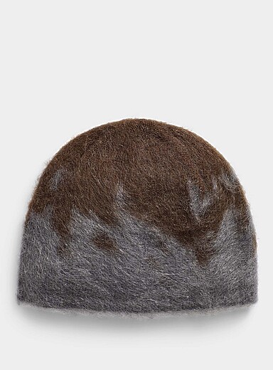 Two-colour thready knit tuque