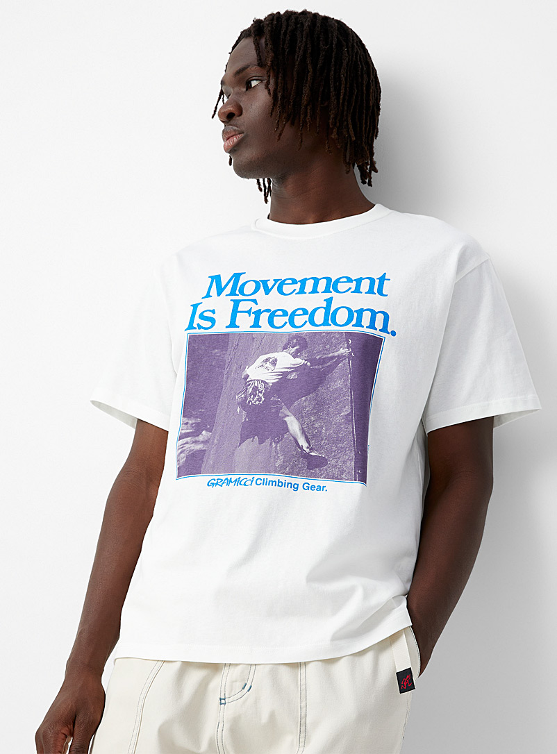 Gramicci: Le t-shirt Mouvement Blanc pour homme