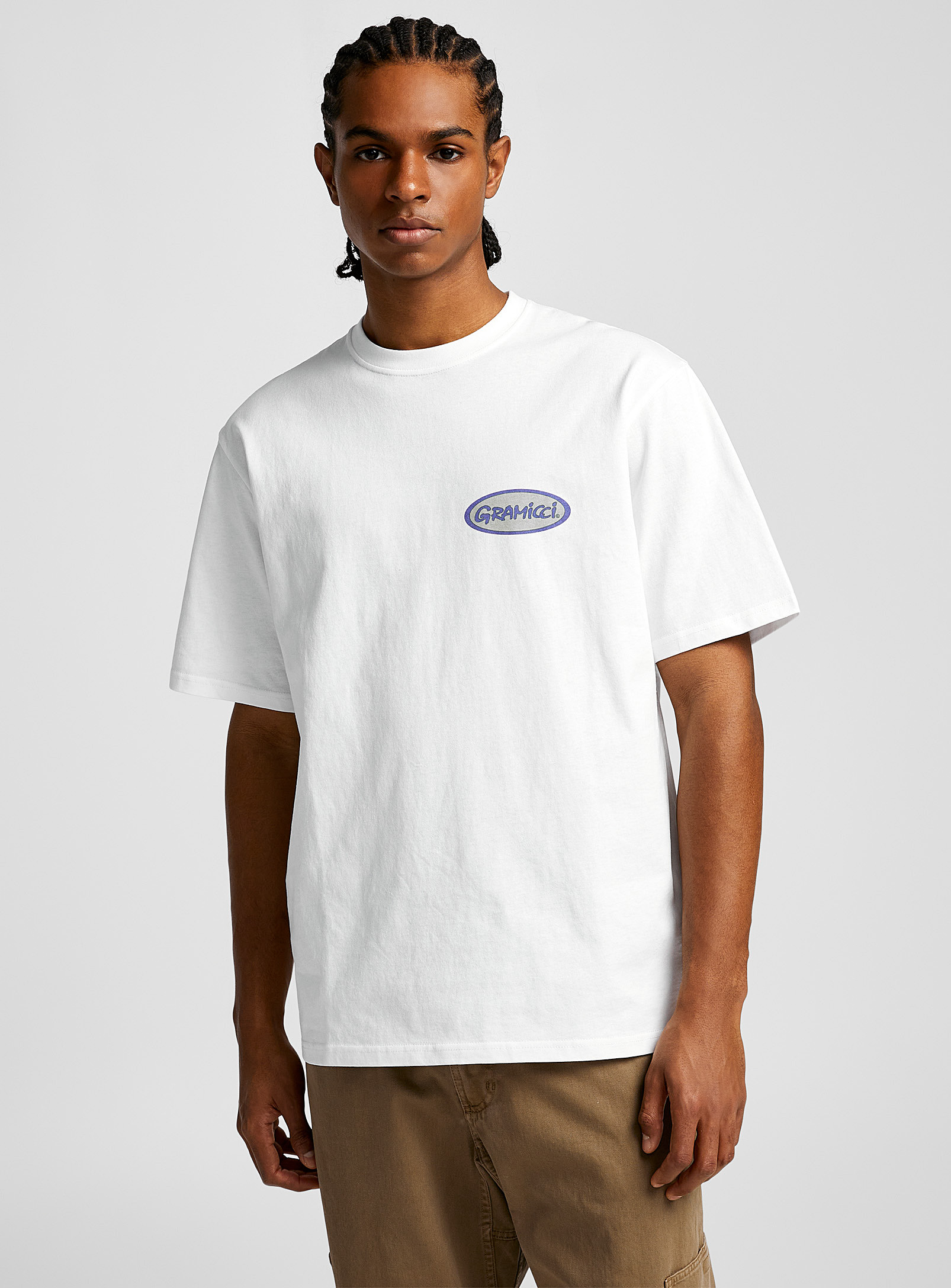 Gramicci Pure Cotton Colourful-logo T-shirt In White