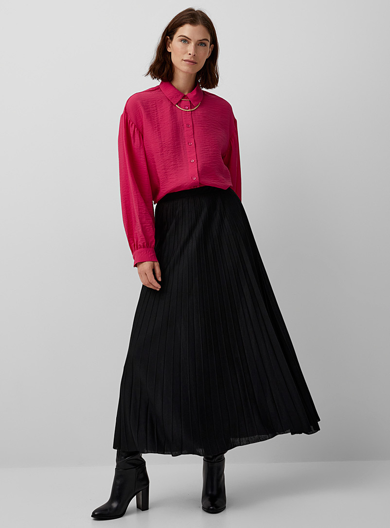 Contemporaine: La jupe plissée fin jersey Noir pour femme