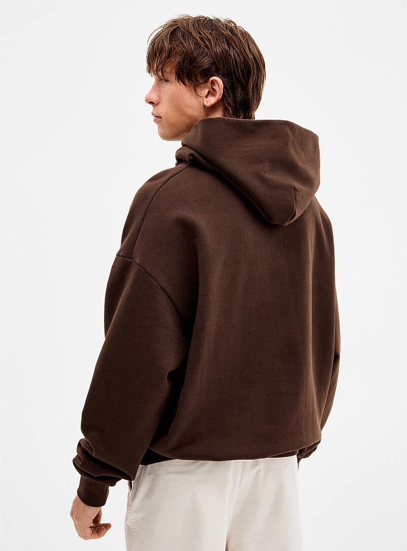 Djab: Le kangourou molleton ratin&eacute; DJAB 101 <b>Coupe ample</b> Noir pour homme