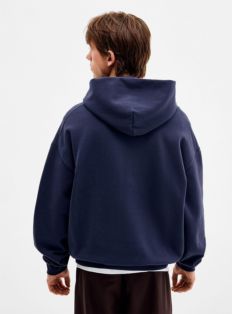 Djab: Le kangourou molleton ratin&eacute; DJAB 101 <b>Coupe ample</b> Noir pour homme