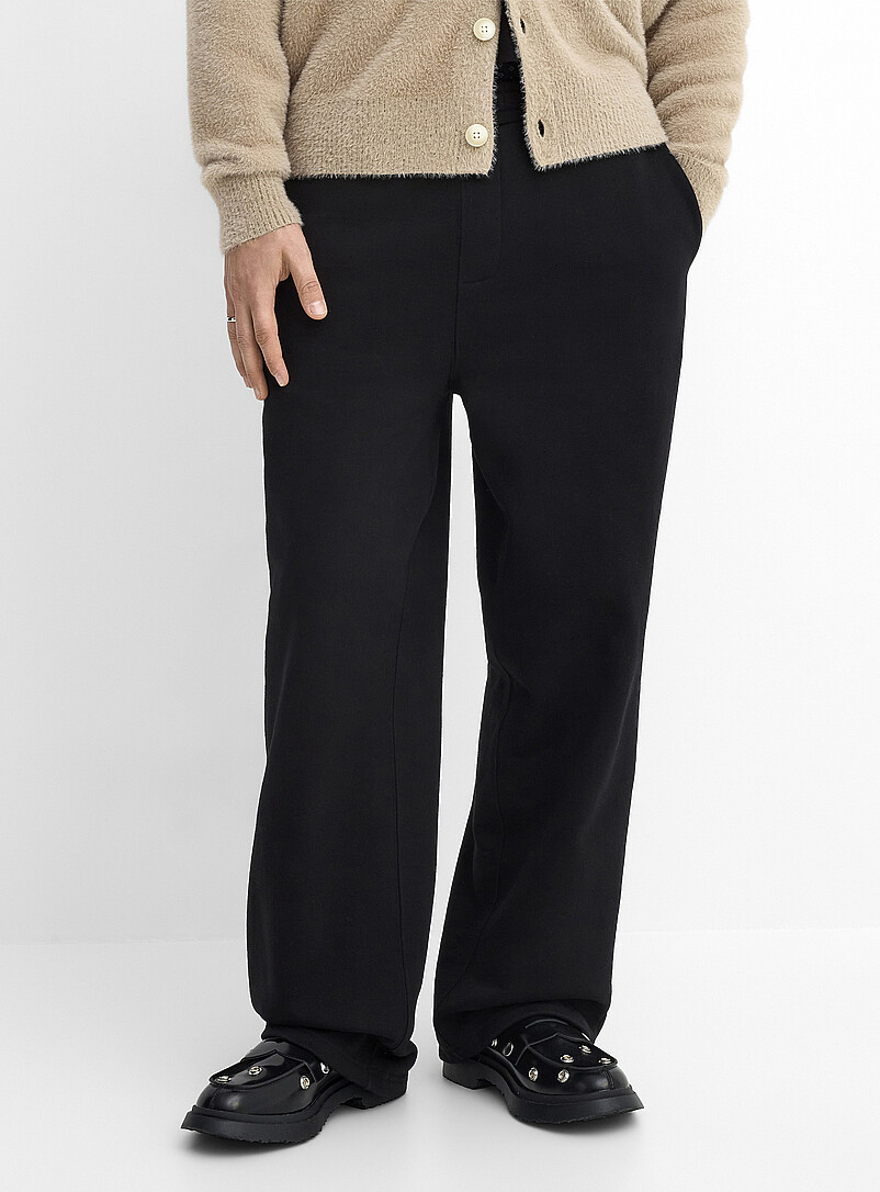 Djab Black French terry wide-leg pant DJAB 101 <b>Loose fit</b> for men
