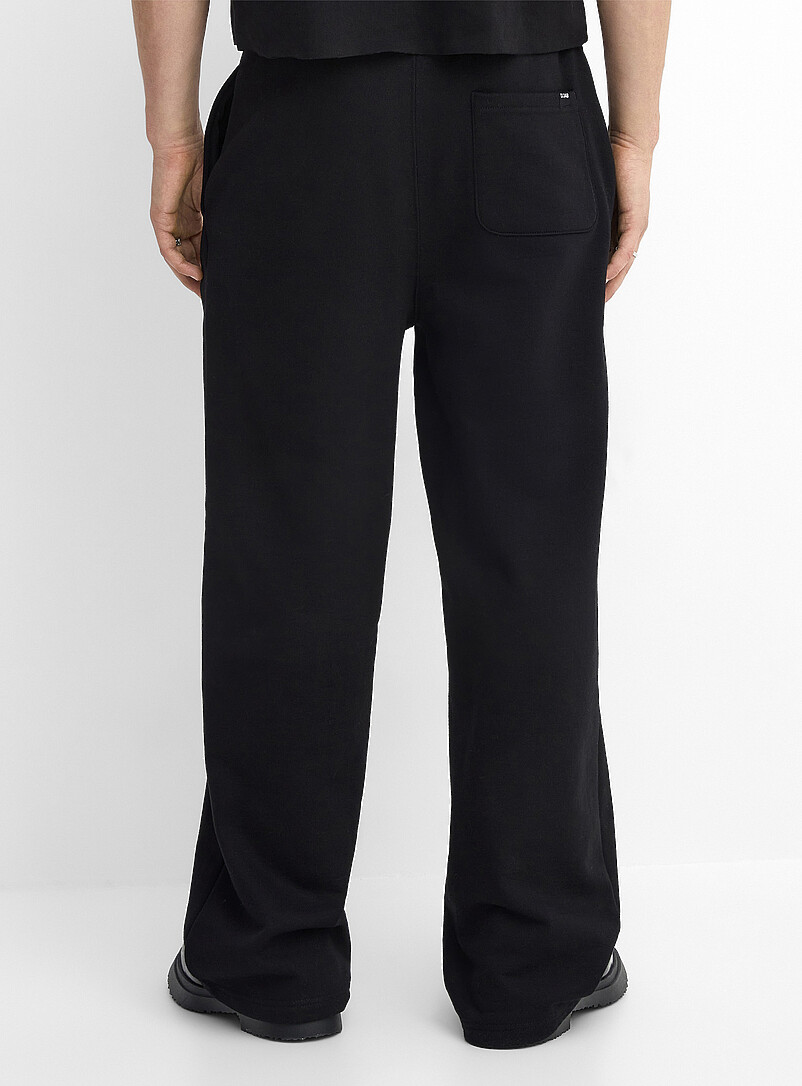Djab Black French terry wide-leg pant DJAB 101 <b>Loose fit</b> for men