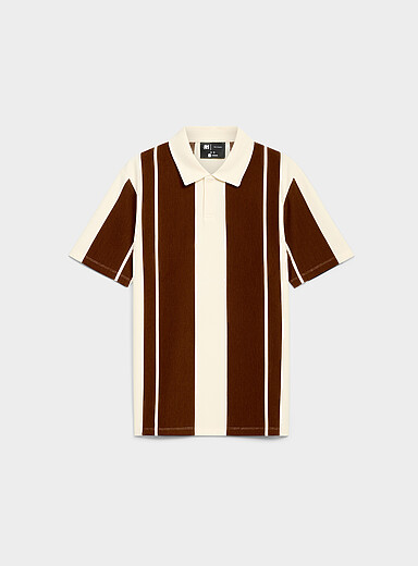 Vertical stripe ribbed polo <b>Standard fit</b>