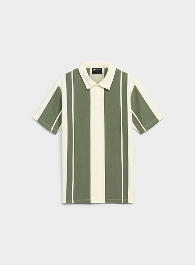 Vertical stripe ribbed polo <b>Standard fit</b>