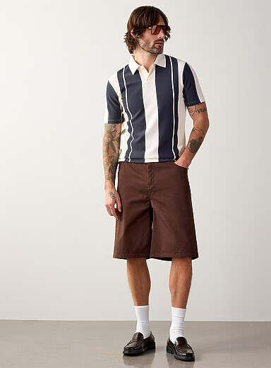Le polo c&ocirc;tel&eacute; rayures verticales <b>Coupe standard</b>