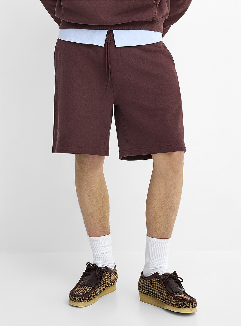 Djab: Le short molleton ratin&eacute; Chocolat - Espresso pour homme