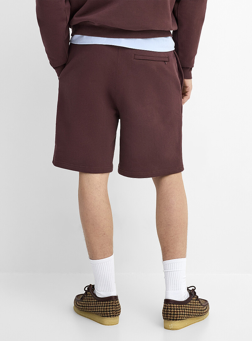 Djab: Le short molleton ratin&eacute; Chocolat - Espresso pour homme