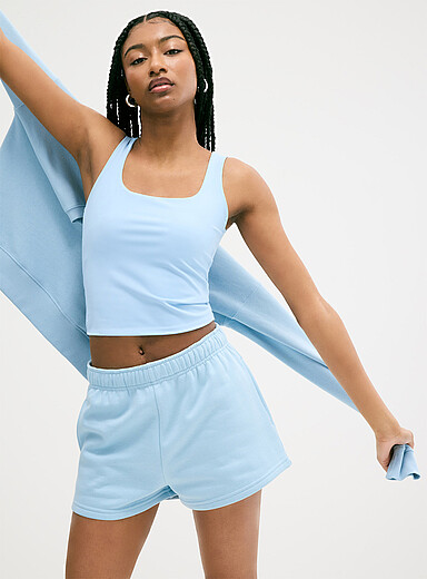 Twik: La camisole courte col carr&eacute; seconde peau Noir pour femme