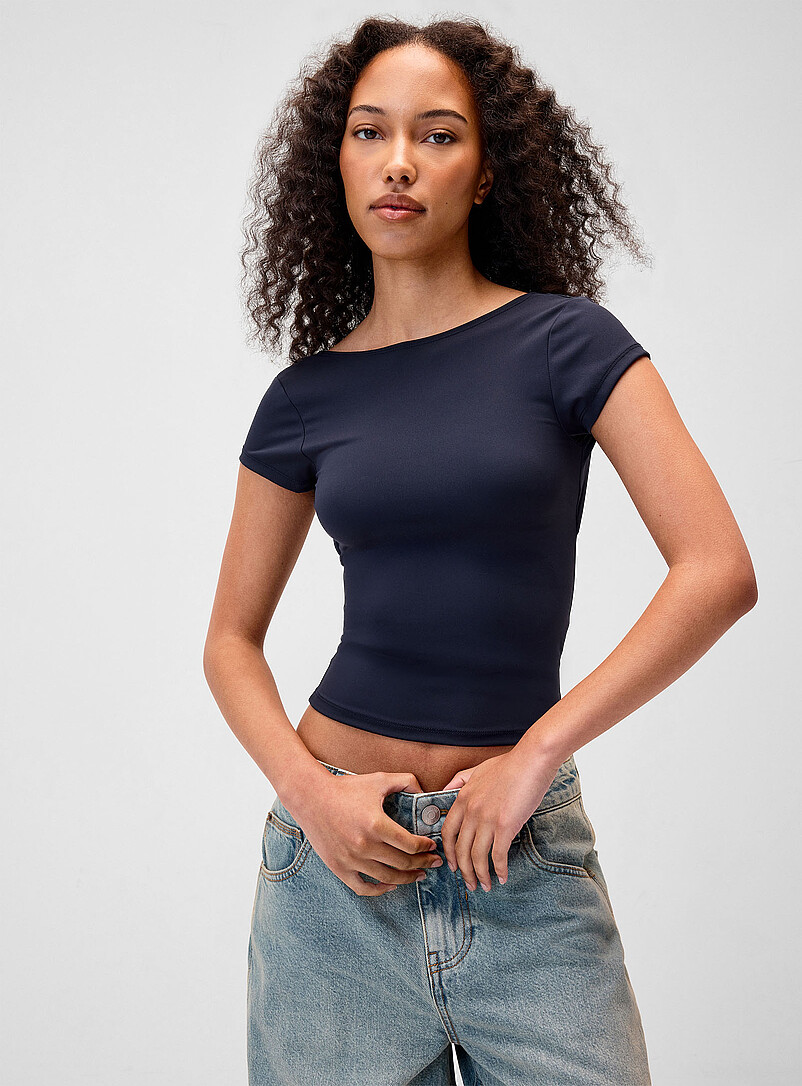 Second-skin open-back T-shirt | Twik | Women's Short-Sleeve T