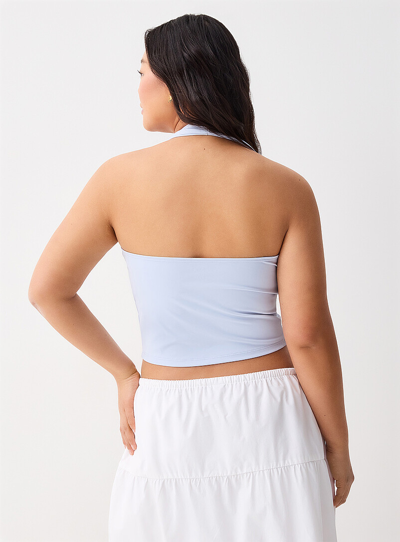 Twik Light blue  Heart charm halter cami <b>In support of Tel-jeunes and Jack.org</b> for women
