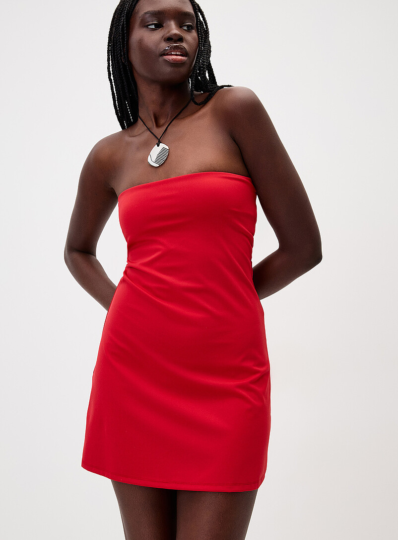 Twik Pink Microfibre tube minidress for women