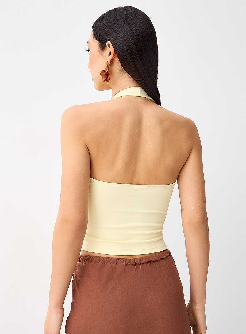 Twik: La camisole licou billes Chocolat - Espresso pour femme