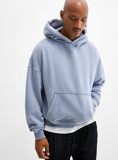 Le 31 Blue Faded colour hoodie for men