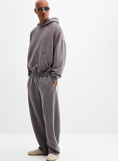 Faded colour brushed-underside pant <b>Barrel fit</b>