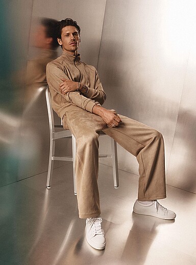 Faux-suede pant