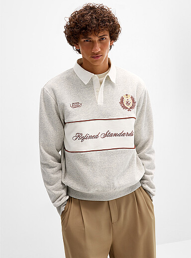 Le sweat polo rugby peau de p&ecirc;che