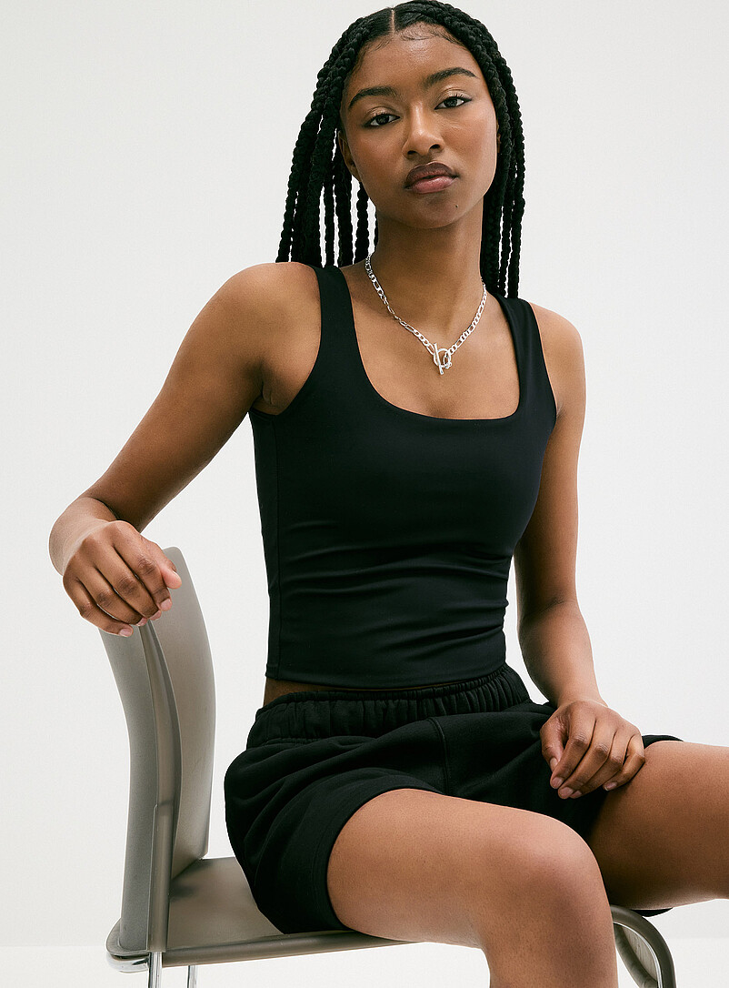 Second-Skin Square-Neck Cropped Cami