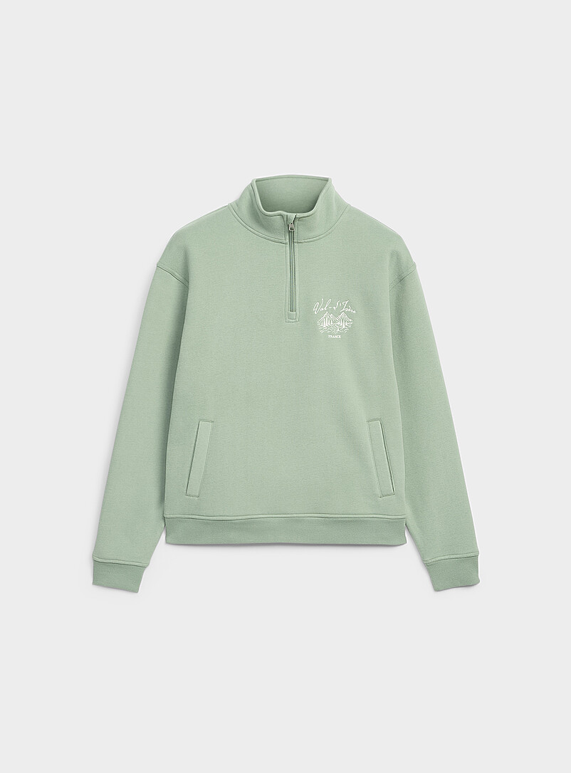 Destination Embroidery Zip-Neck Sweatshirt Comfort Fit