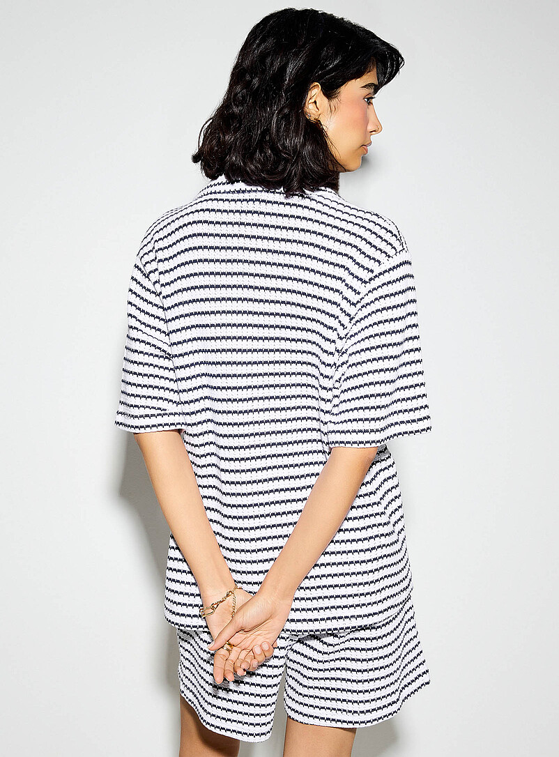 Striped notch-collar knit shirt product image 3