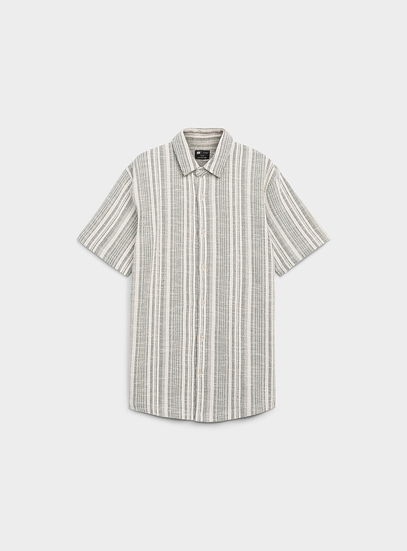 Striped bouclé-knit shirt Comfort fit product image (primary)