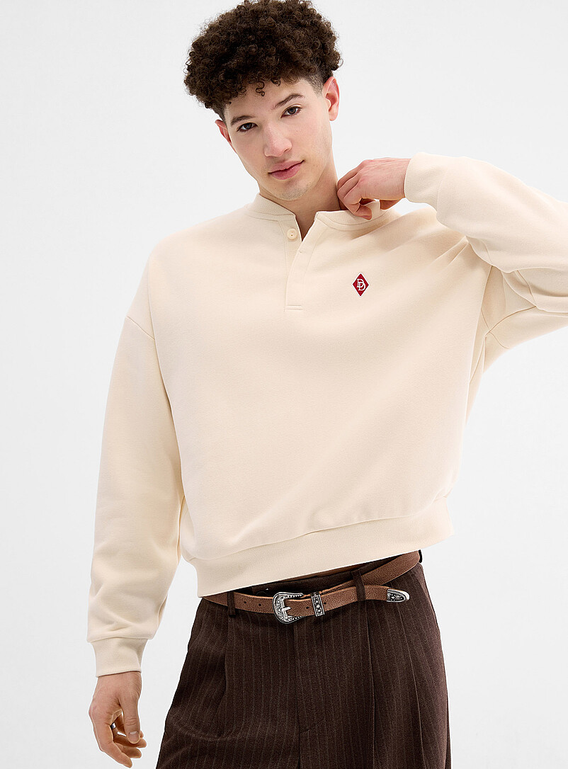Small embroidery Henley sweatshirt product image (primary)