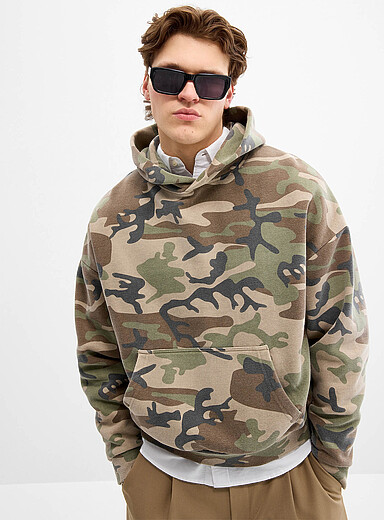Camo peachskin hoodie <b>Oversized fit</b>