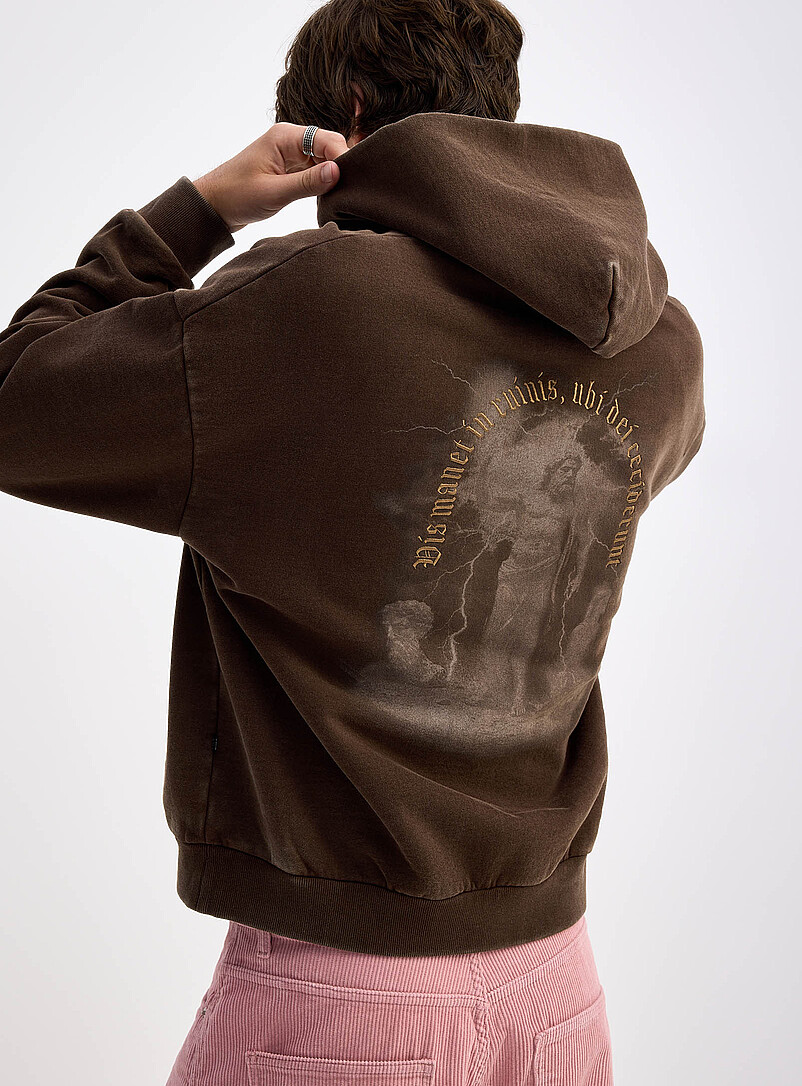 Latin Inscription Faded Hoodie