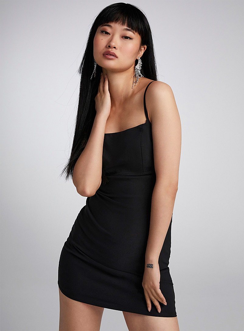 Twik: La robe dos échancré carré Noir pour femme