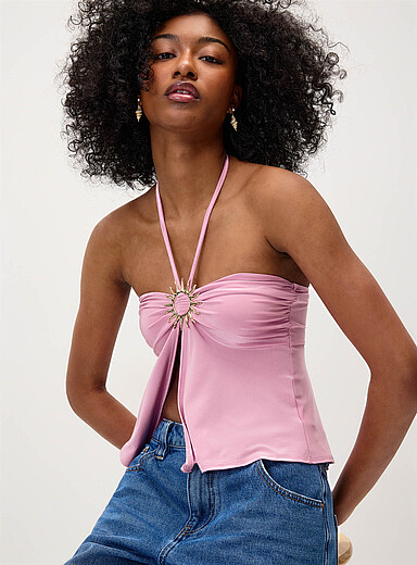 La camisole licou soleil dor&eacute;