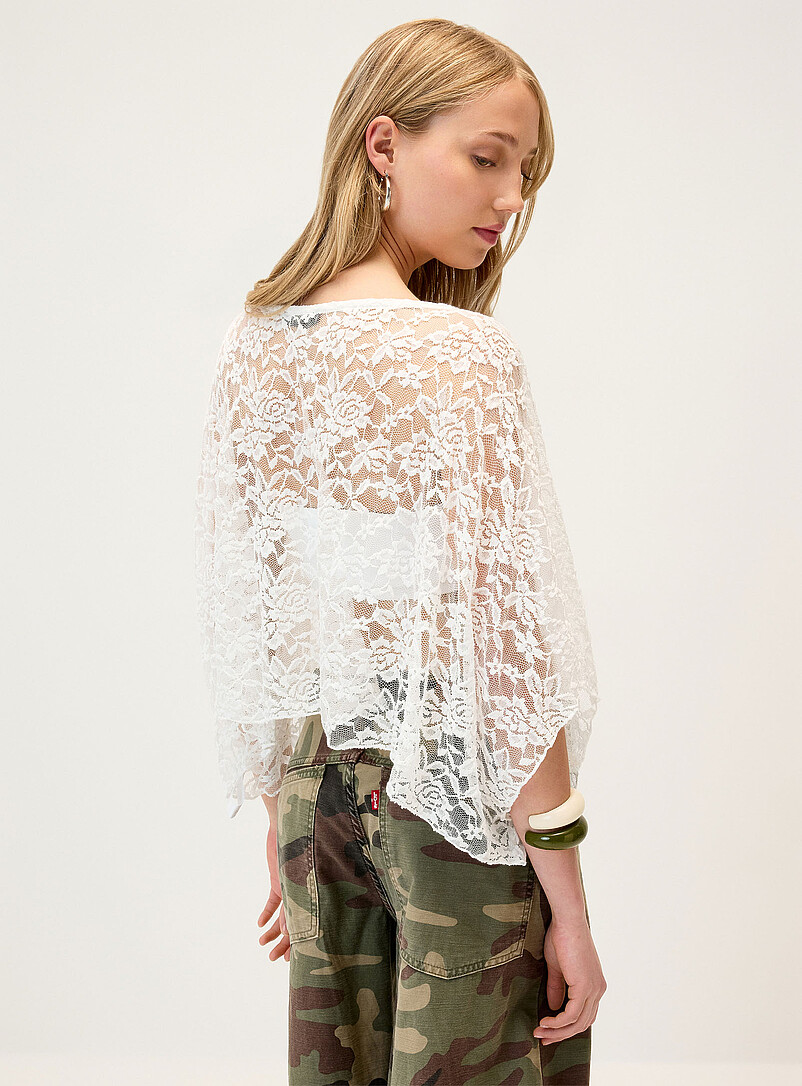 Twik Black Lace poncho for women