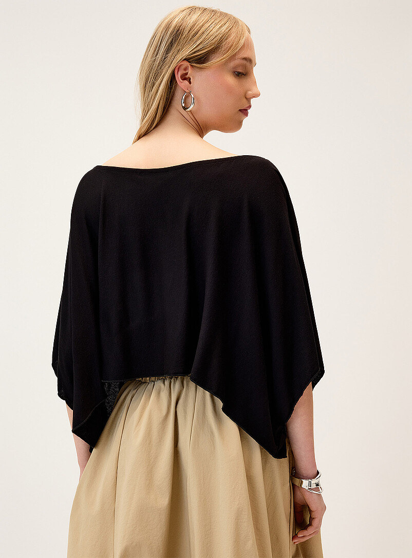 Twik Off White Fine jersey boat-neck poncho for women